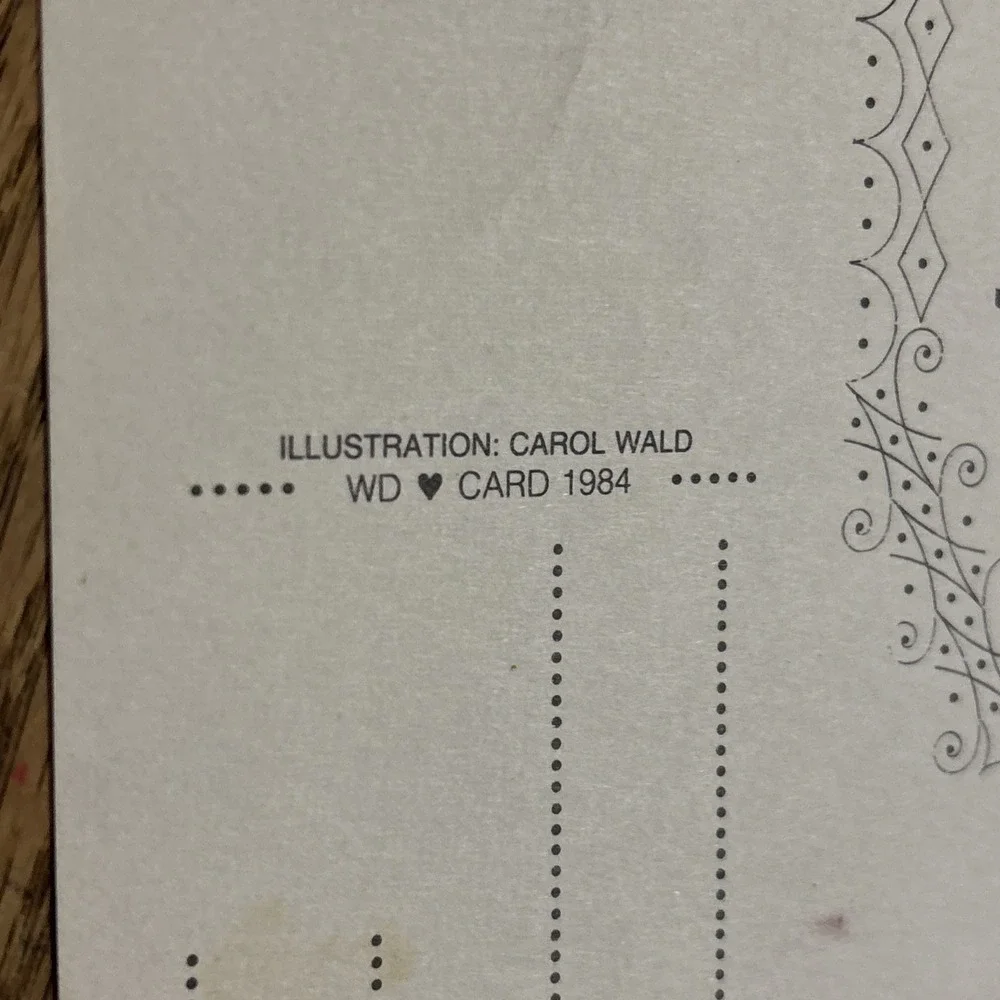 Carol Wald Postcard Think You Of Me Today Hope Sustain Thee Ever 1984